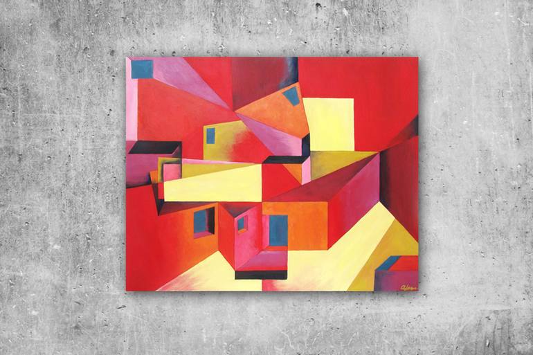 Original Cubism Abstract Painting by Andrea Alonso Salinas