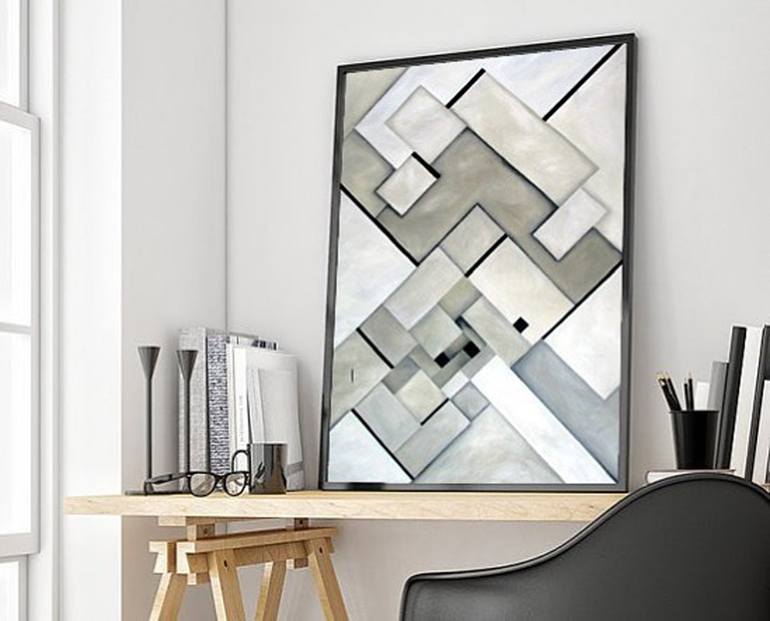 Original Cubism Abstract Painting by Andrea Alonso Salinas