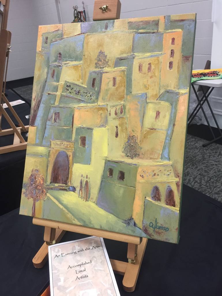 Original Figurative Cities Painting by Andrea Alonso Salinas