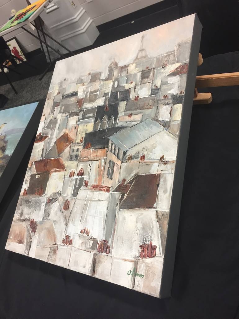 Original Figurative Cities Painting by Andrea Alonso Salinas