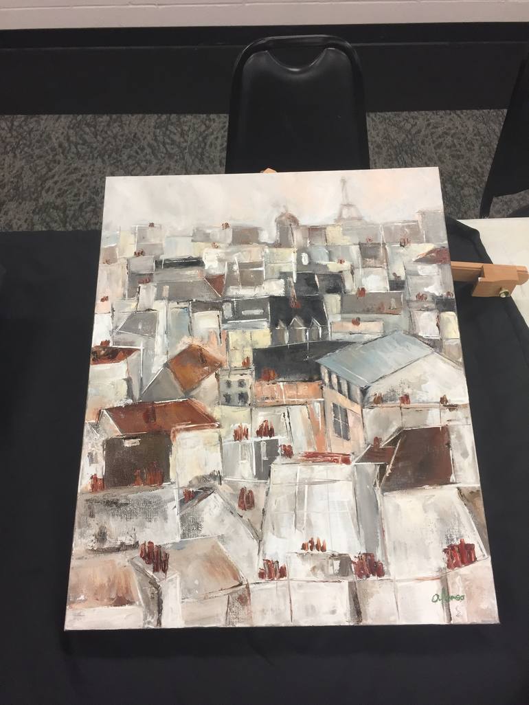 Original Figurative Cities Painting by Andrea Alonso Salinas