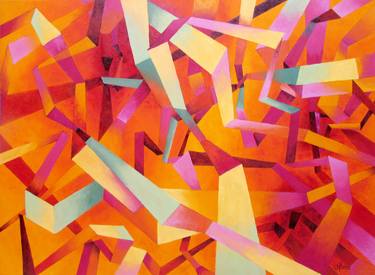 Original Abstract Geometric Paintings by Andrea Alonso Salinas