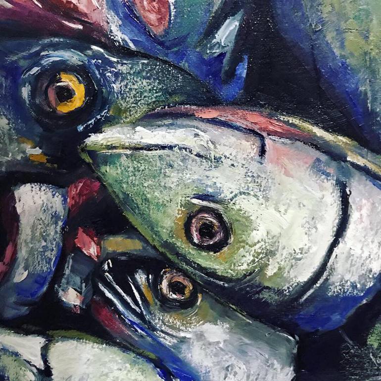 Original Expressionism Fish Painting by Andrea Alonso Salinas