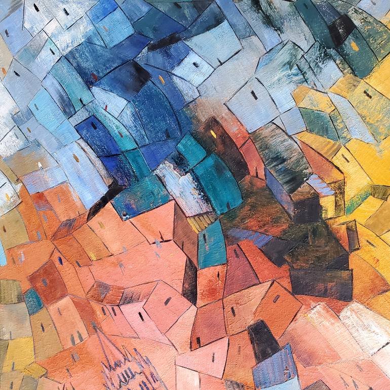 Original Abstract Expressionism Architecture Painting by Andrea Alonso Salinas