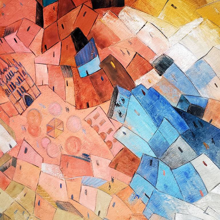 Original Abstract Expressionism Architecture Painting by Andrea Alonso Salinas