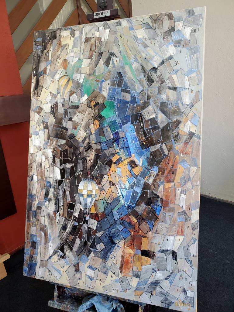 Original Abstract Expressionism Landscape Painting by Andrea Alonso Salinas
