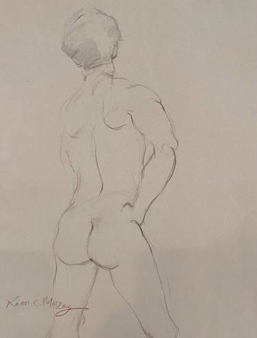 Original Abstract Body Drawing by Kim C Massey