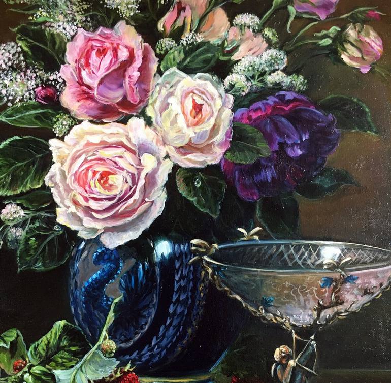 Original Floral Painting by Olga Begisheva K