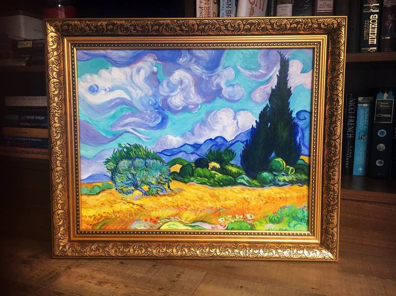 Wheat Field With Cypresses By Van Gogh Reproduction Painting By Olga  Begisheva K | Saatchi Art