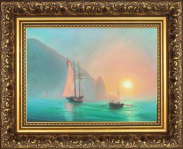 Ayu-Dag in a foggy day by I. Aivazovsky free reproduction thumb
