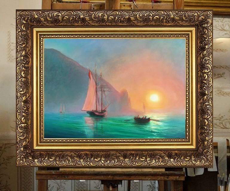 Original Expressionism Seascape Painting by Olga Begisheva K