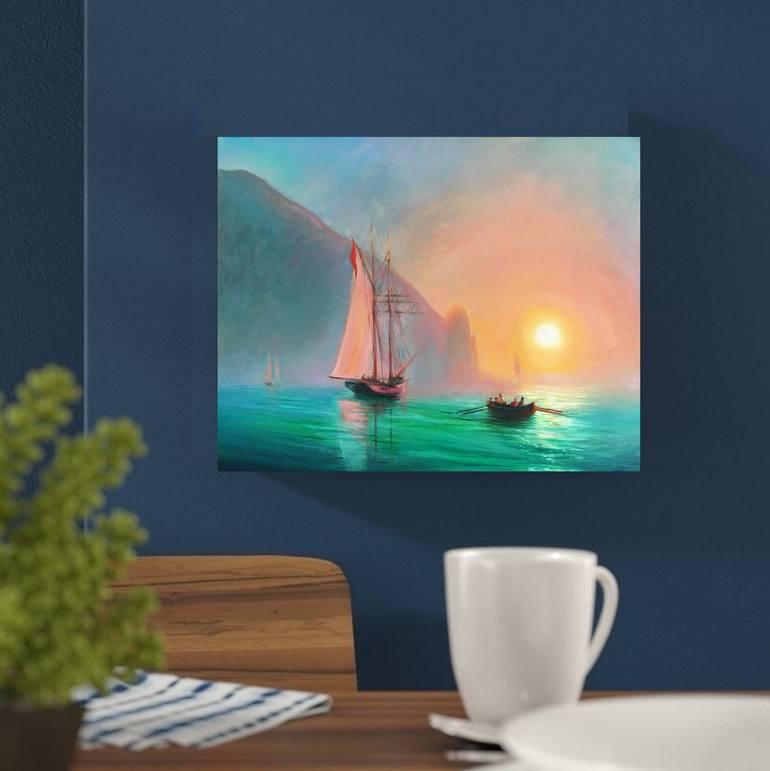 Original Expressionism Seascape Painting by Olga Begisheva K