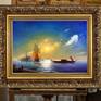 Original, Rembrandt oil paints, gold frame.