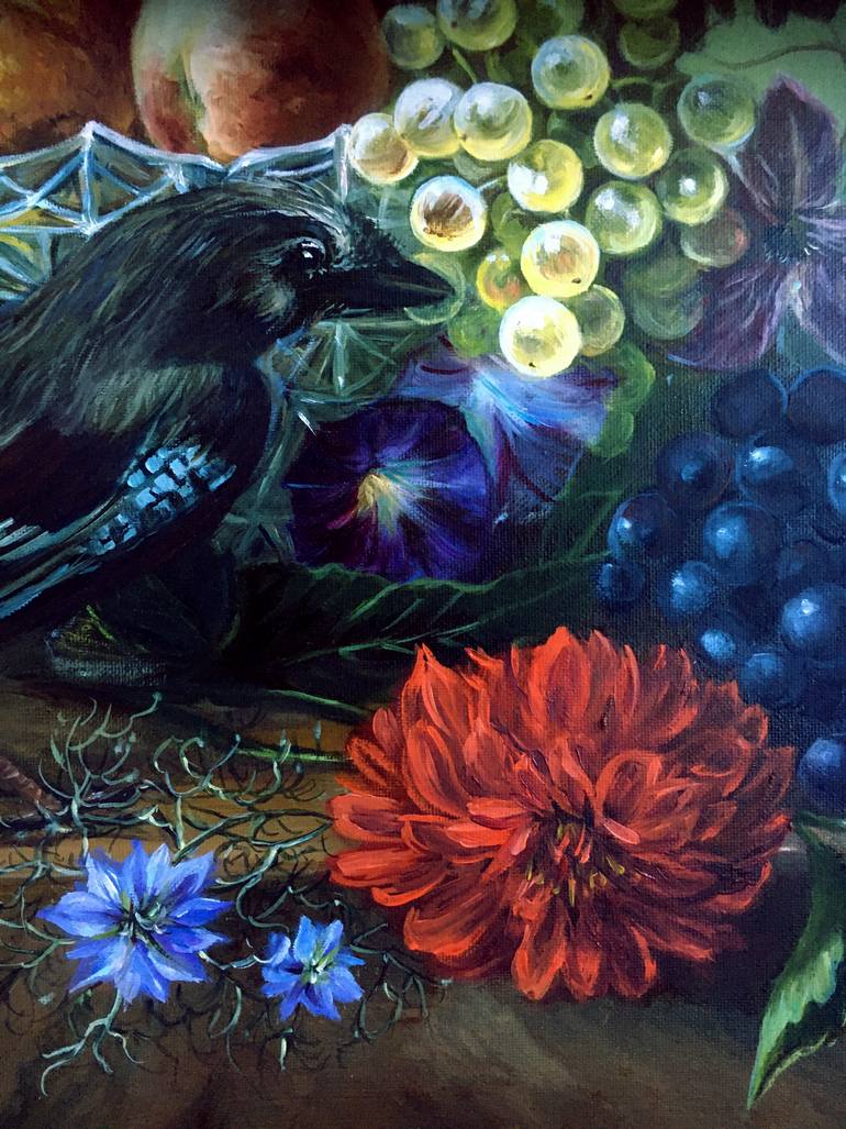 Original Art Deco Floral Painting by Olga Begisheva K