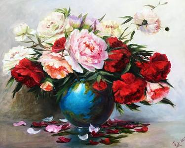 Print of Art Deco Floral Paintings by Olga Begisheva K
