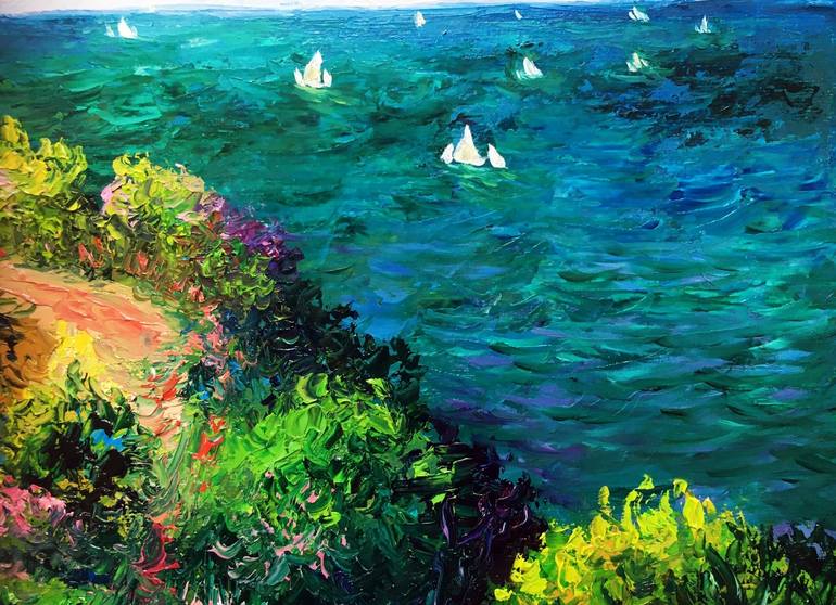 Original Impressionism Seascape Painting by Olga Begisheva K