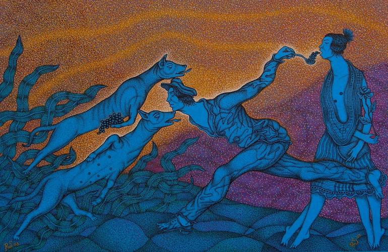 Original Figurative Fantasy Drawings by Alexandr Reznyk