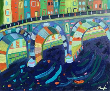 Print of Expressionism Cities Paintings by Medea Yankova