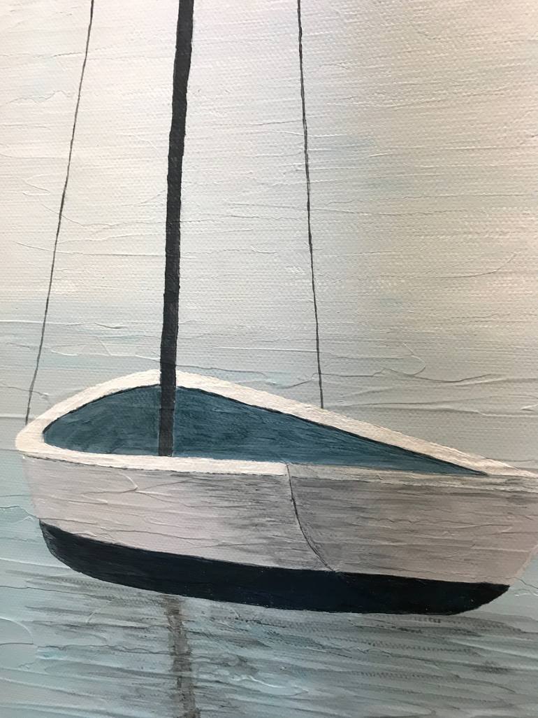 Original Impressionism Sailboat Painting by Susan Kinsella