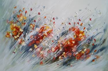Original Abstract Expressionism Floral Paintings by BEATRIZ DUFOUR