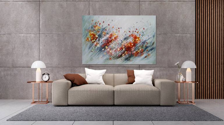 Original Abstract Expressionism Floral Painting by BEATRIZ DUFOUR