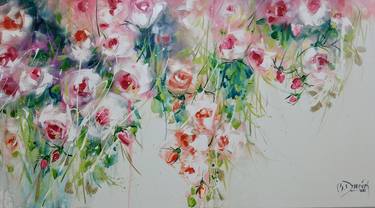 Original Abstract Expressionism Floral Paintings by BEATRIZ DUFOUR