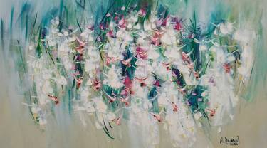 Original Abstract Expressionism Floral Paintings by BEATRIZ DUFOUR