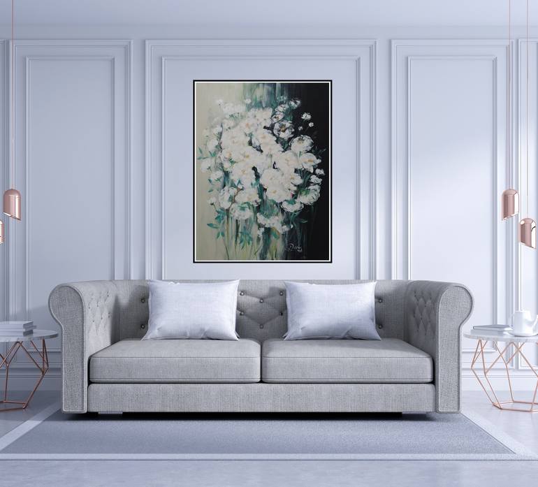 Original Abstract Floral Painting by BEATRIZ DUFOUR