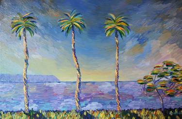 Landscape with palm trees thumb