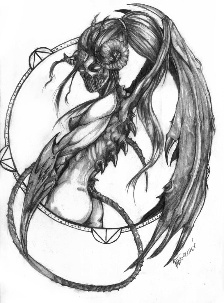 Demon Succubus Drawing by Bartek Blaszczec Saatchi Art