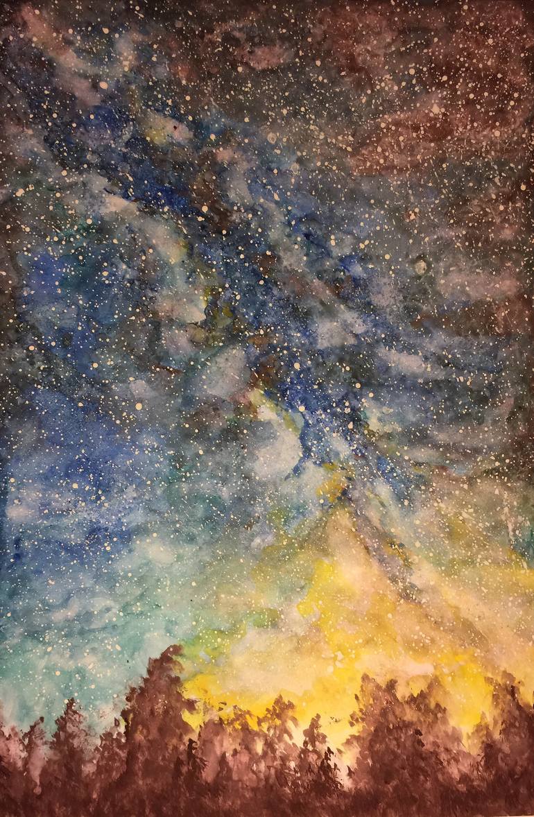 Original Art Deco Landscape Painting by Selda Bergman