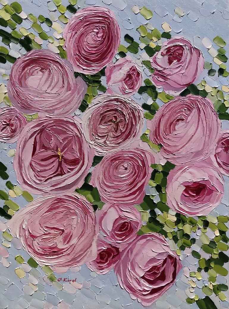 Original Fine Art Floral Paintings by Ulyana Korol