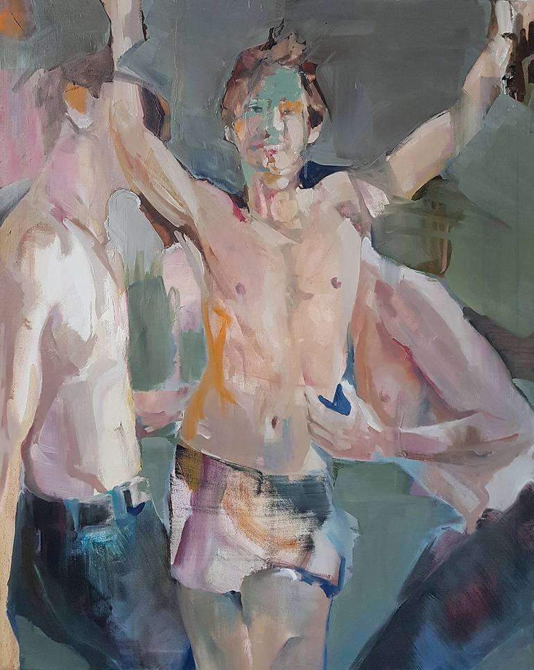 Original Figurative People Paintings by Dick Van Dijk