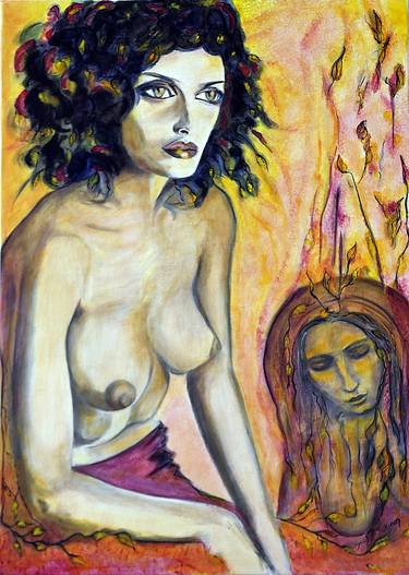 Print of Portraiture Nude Paintings by MAONI ARTISTE