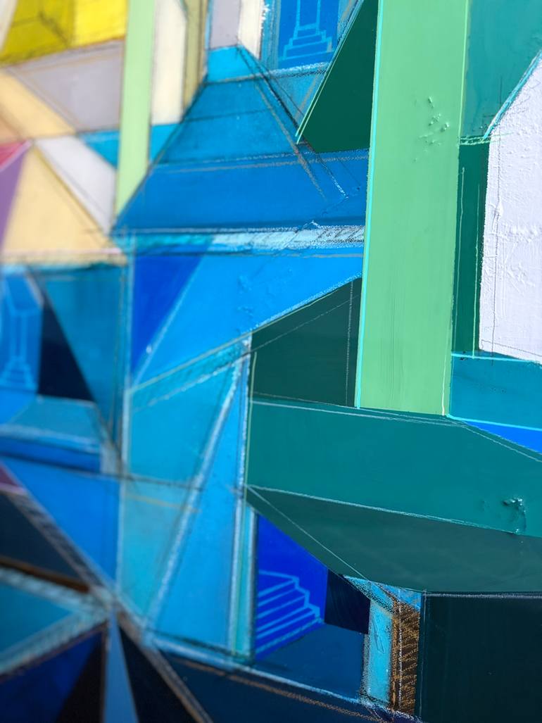 Original Abstract Architecture Painting by Annie Labbe