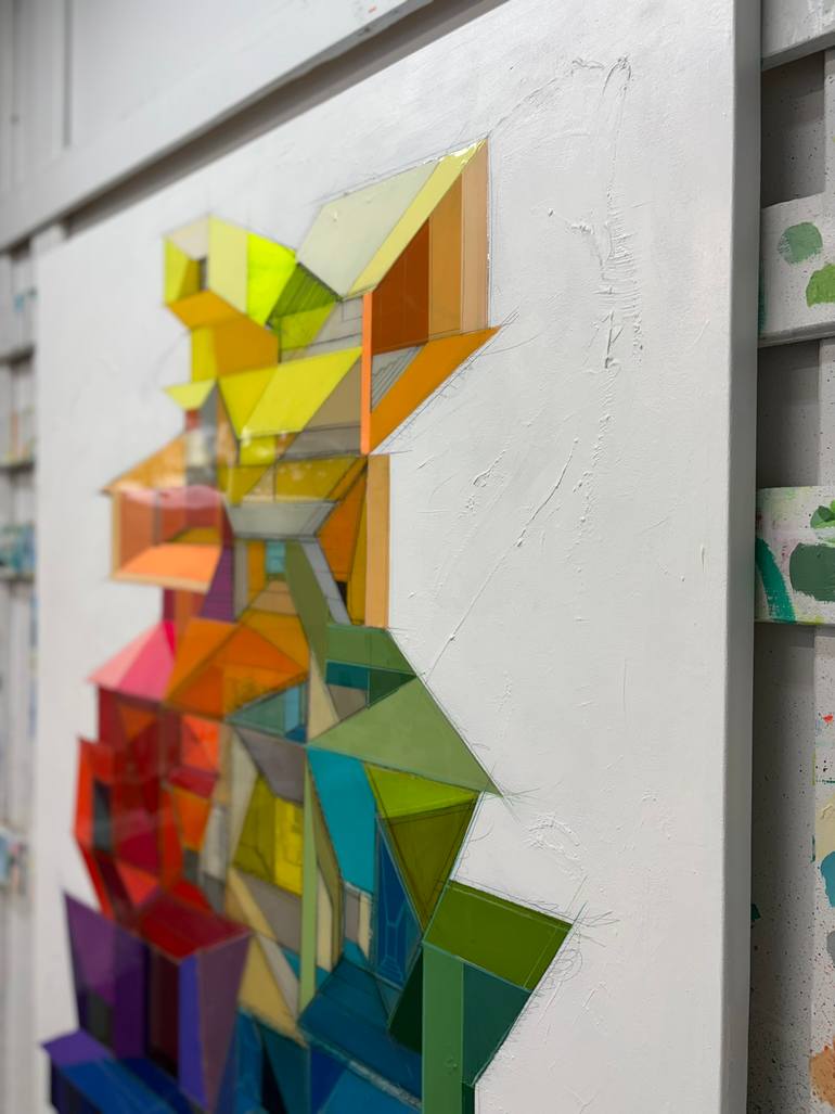 Original Abstract Architecture Painting by Annie Labbe