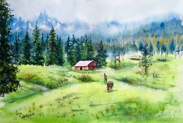 Original Impressionism Landscape Paintings by Lasya Upadhyaya