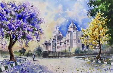 Original Cities Paintings by Lasya Upadhyaya