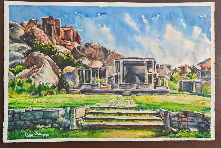 Original Impressionism Architecture Painting by Lasya Upadhyaya