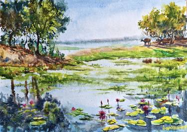 Original Impressionism Landscape Painting by Lasya Upadhyaya