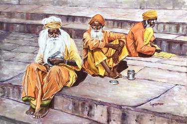 Original Impressionism People Paintings by Lasya Upadhyaya