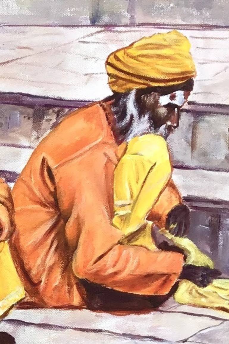Original Impressionism People Painting by Lasya Upadhyaya
