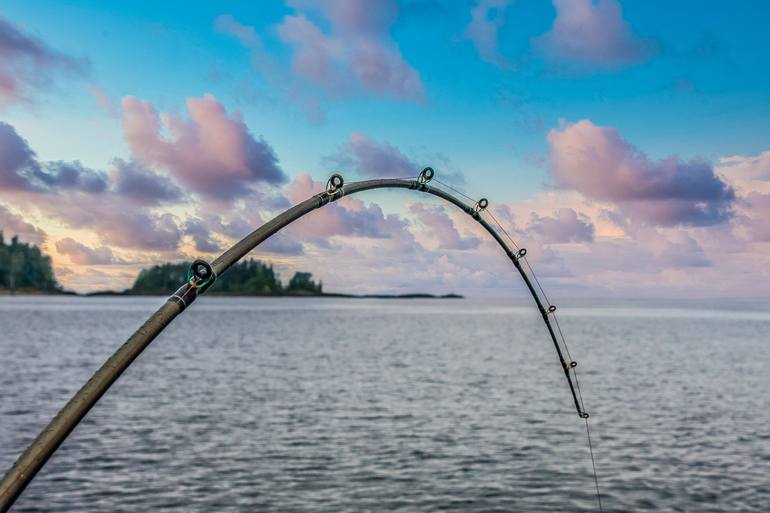 Bent Fishing Pole at Dusk Photography by Darryl Brooks