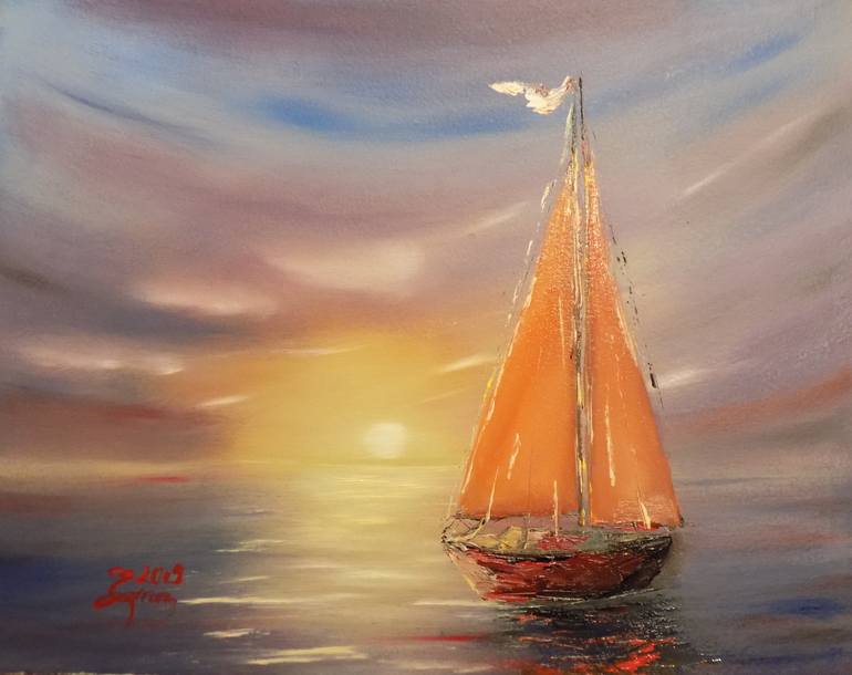 Sailing V Painting By Nick Ercsei Saatchi Art