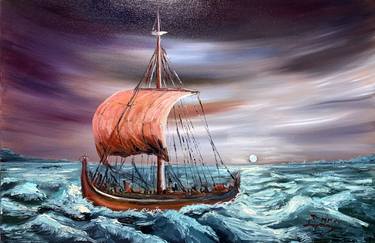 Original Modern Boat Paintings by Nick Ercsei