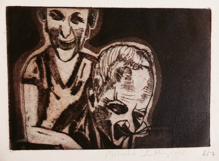 Original Expressionism Love Printmaking by Mélodie Lutton