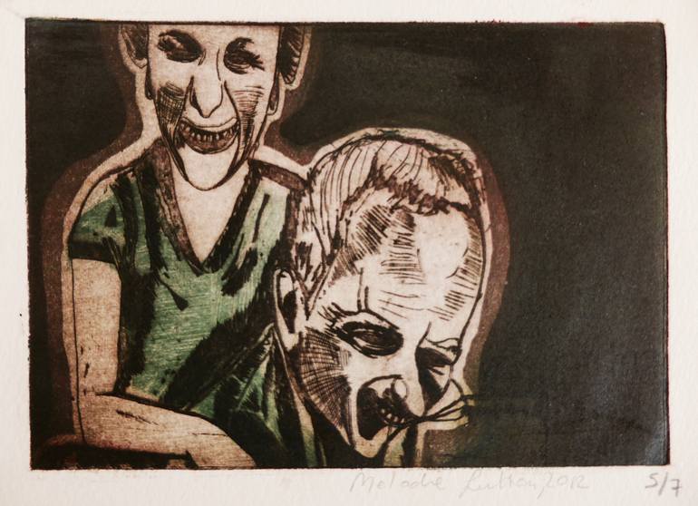 Original Expressionism Love Printmaking by Mélodie Lutton