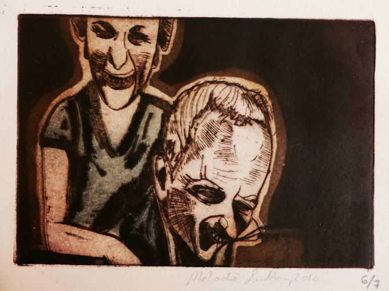 Original Expressionism Love Printmaking by Mélodie Lutton