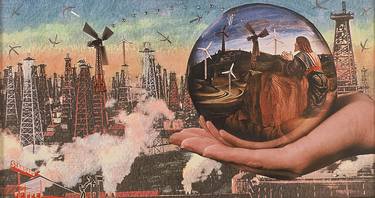 Original Surrealism Political Collage by Elena Mary Siff