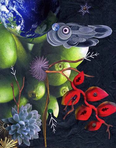 Original Surrealism Botanic Collage by Elena Mary Siff